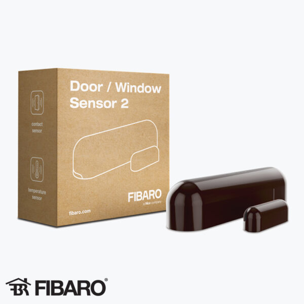 Product: FIB-FGDW-002-7-ZW5 - FIBARO Door Window Sensor Donker Bruin. Verkocht door Keysoft-Solutions - Hoofdafbeelding
